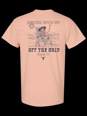 Off The Grid Surplus Never Give Up Tee - Dusty Rose